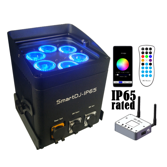 SmartDJ IP 6 Outdoor Waterproof 6x12W RGBWA+UV Battery Wireless Uplights LED Par Up lights